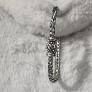 Silver and Gold Tone Braided Bracelet